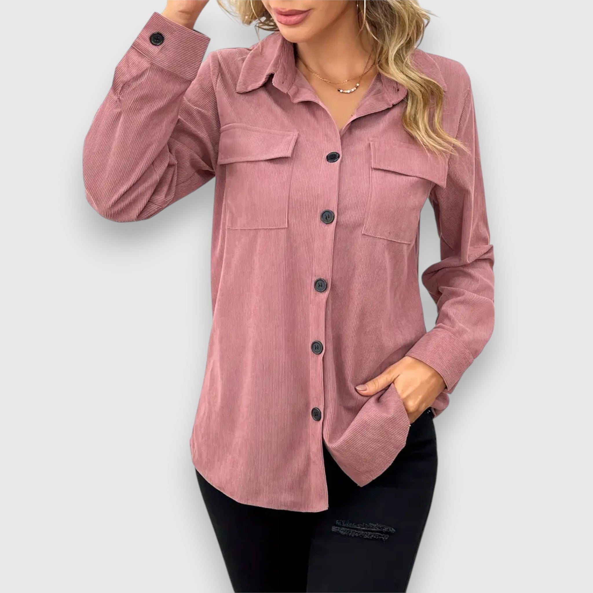 Selina – Hemdjacke im Cord-Look