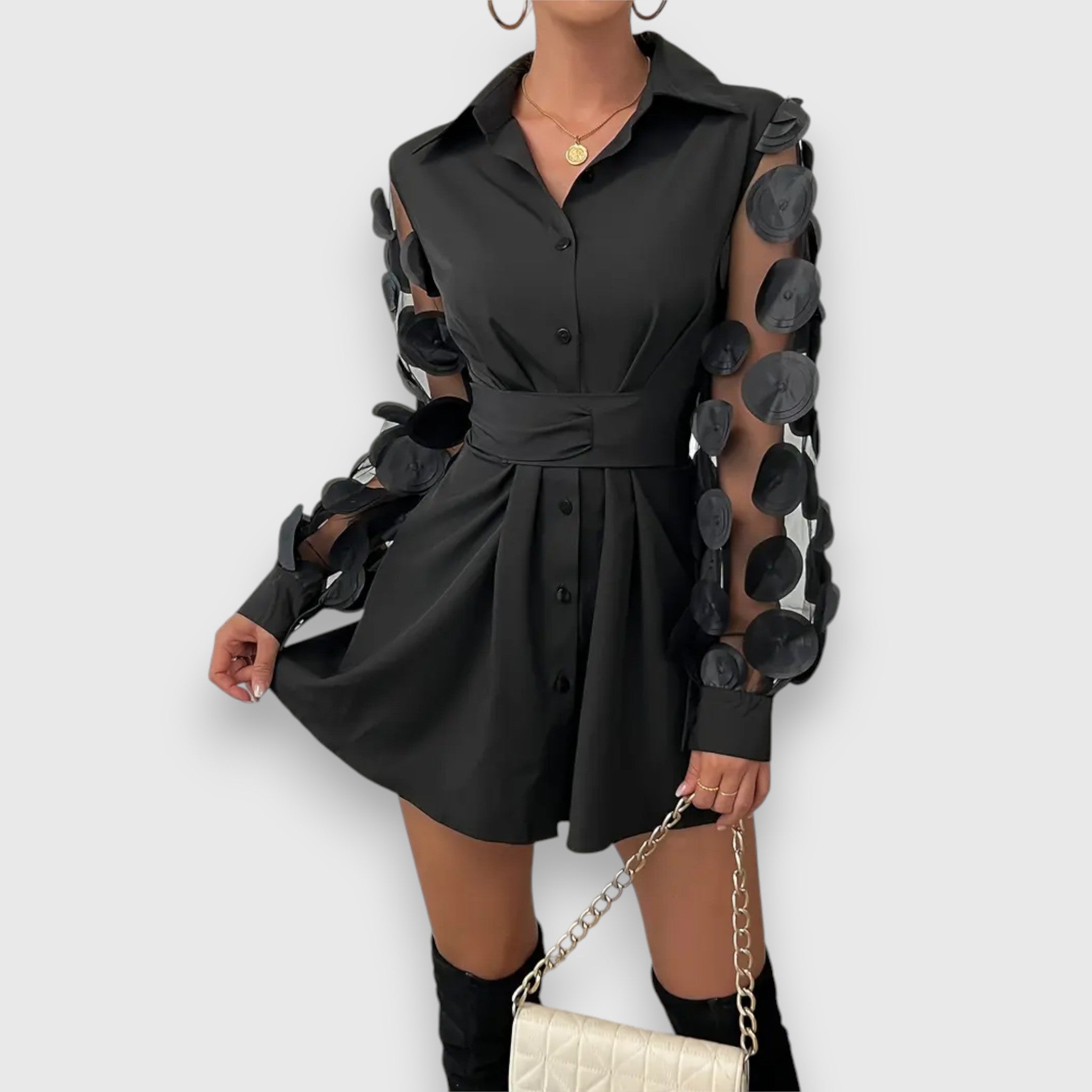 Celine – Kleid mit Schleifenbund